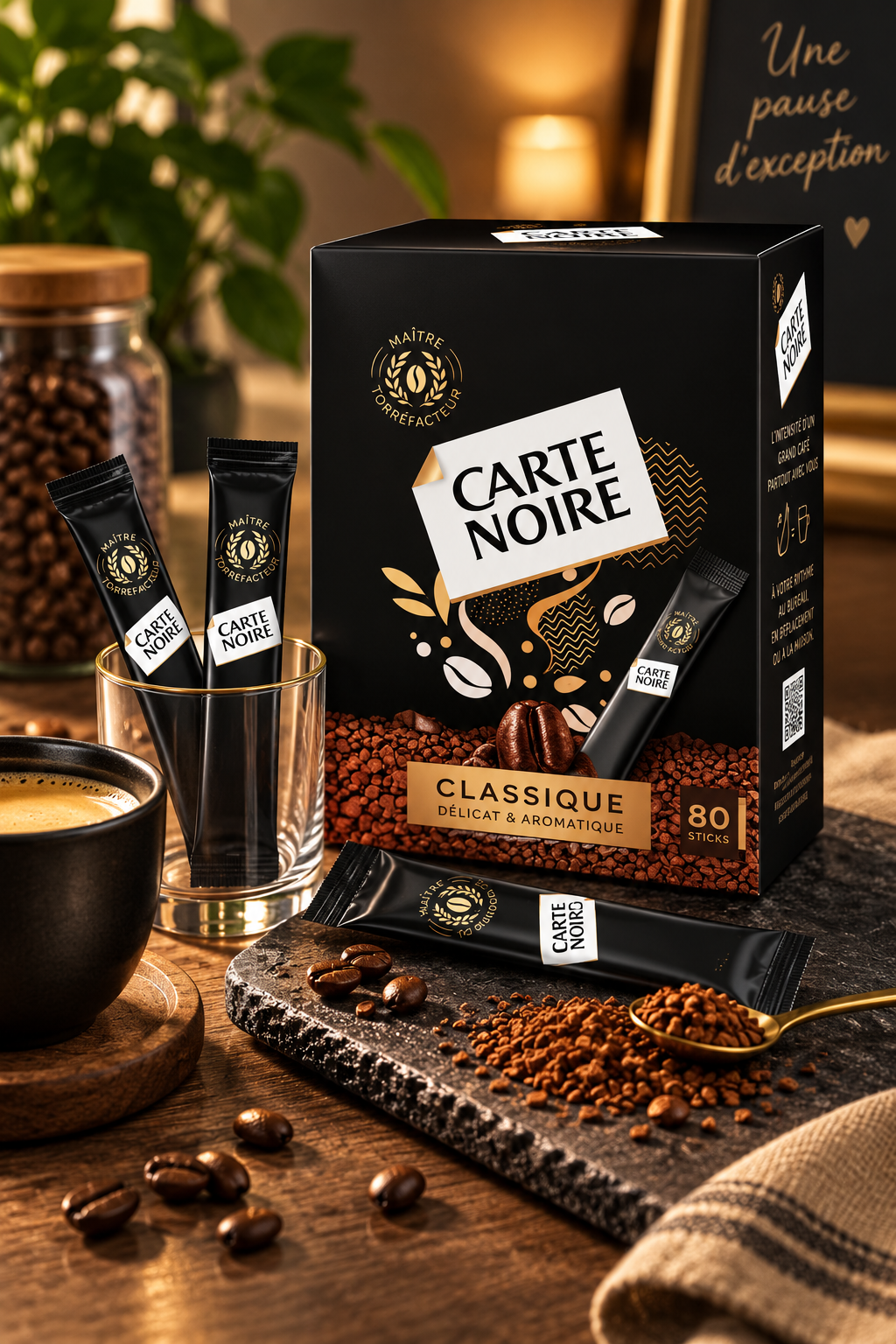 Café Soluble en Sticks - Carte Noire - 80 Sticks