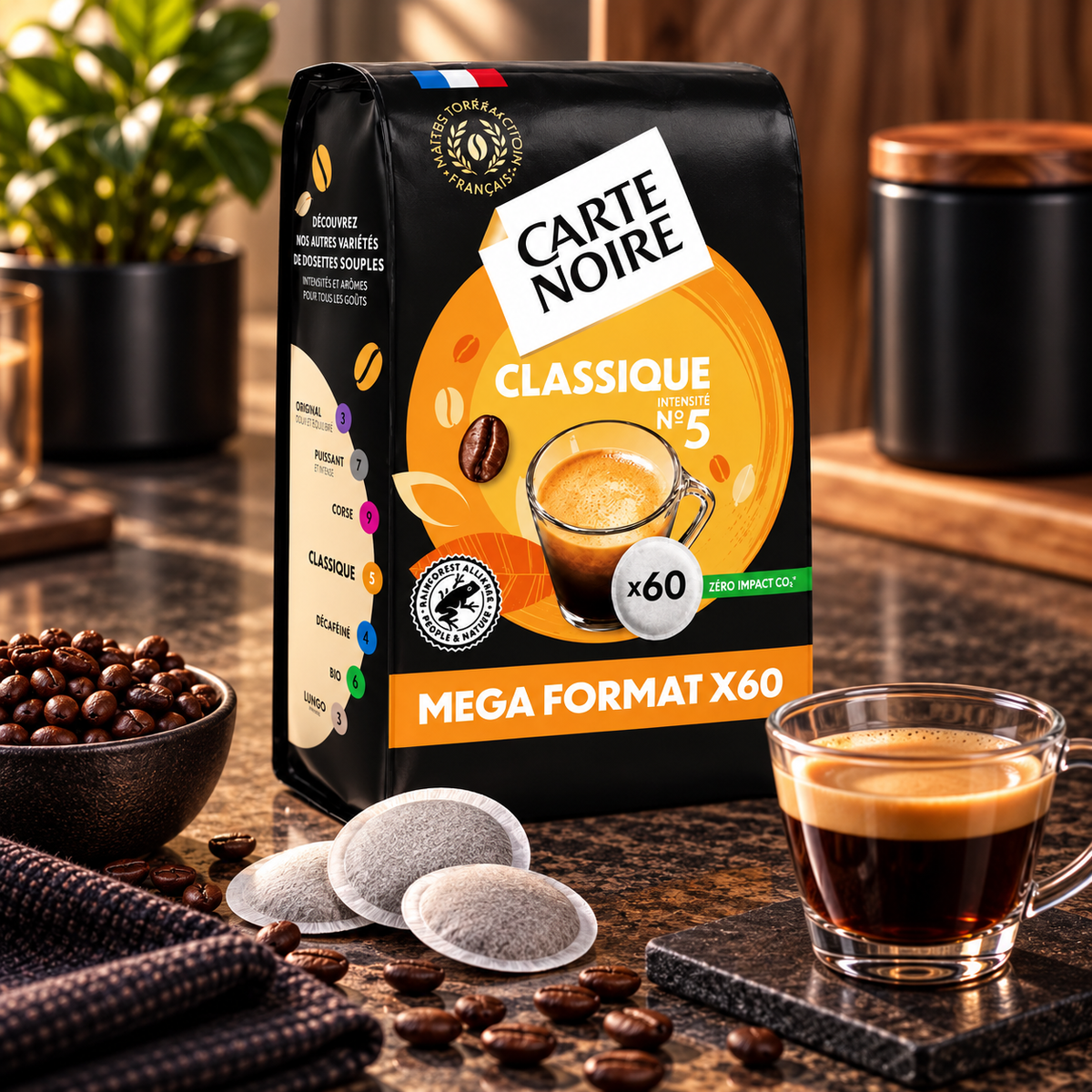 Carte Noire Classique N°5 – Format 60 dosettes