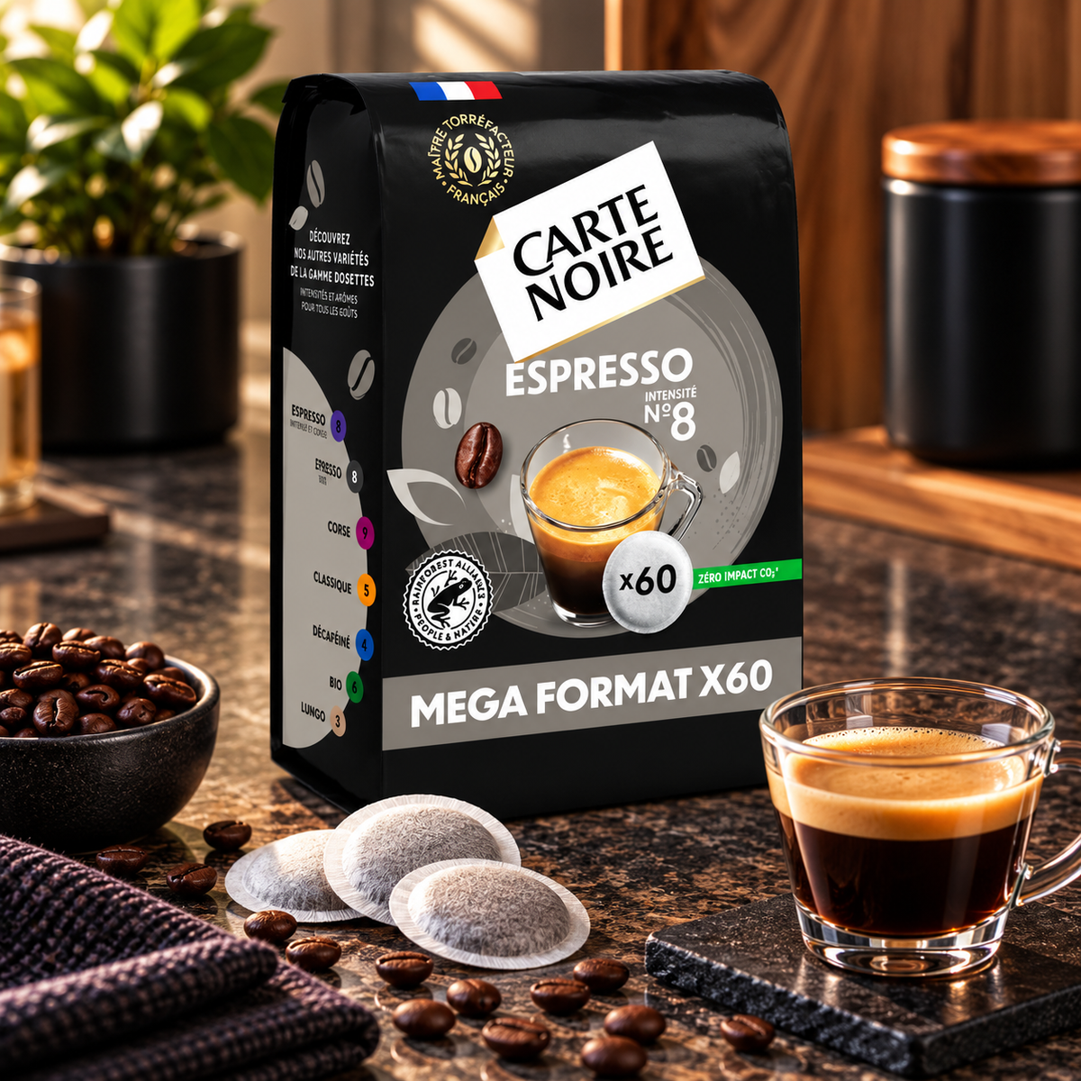 Carte Noire Espresso N°8 – Format 60 dosettes
