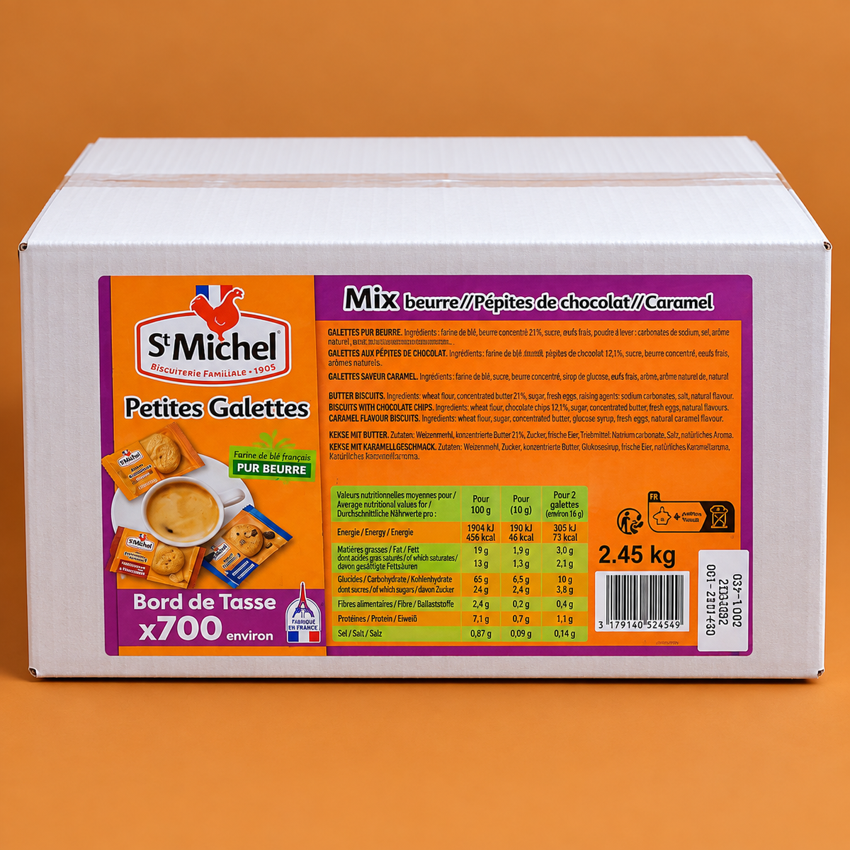 Petites Galettes St Michel – Mix Beurre, Pépites de chocolat & Caramel – x700