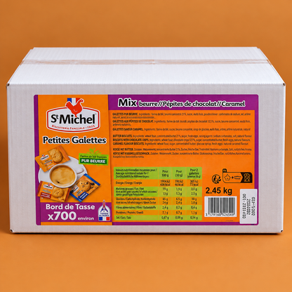 Petites Galettes St Michel – Mix Beurre, Pépites de chocolat & Caramel – x700
