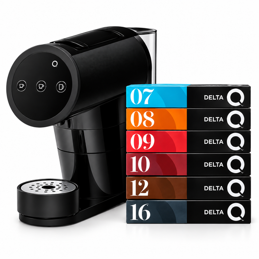 Offre Spéciale : 180 capsules Delta Q + Machine DELTA Q ICONIQ Noire offerte