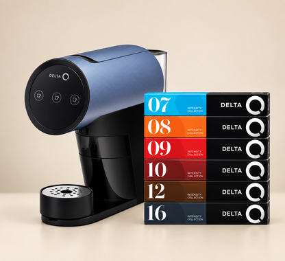 Offre Spéciale : 180 capsules Delta Q + Machine DELTA Q ICONIQ Bleue offerte