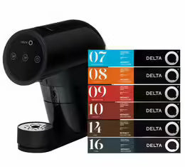 Offre Spéciale : 180 capsules Delta Q + Machine DELTA Q ICONIQ Noire offerte
